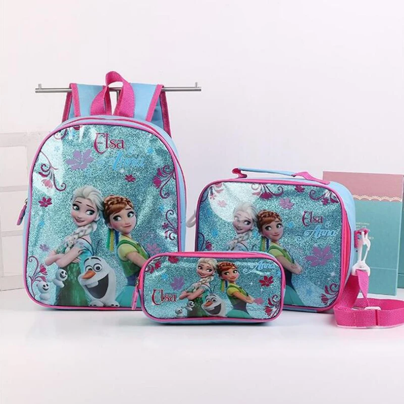 Set sac à dos école Frozen Elsa Disney trousse pochette 3 pièces maternelle enfants fans Frozen design personn
