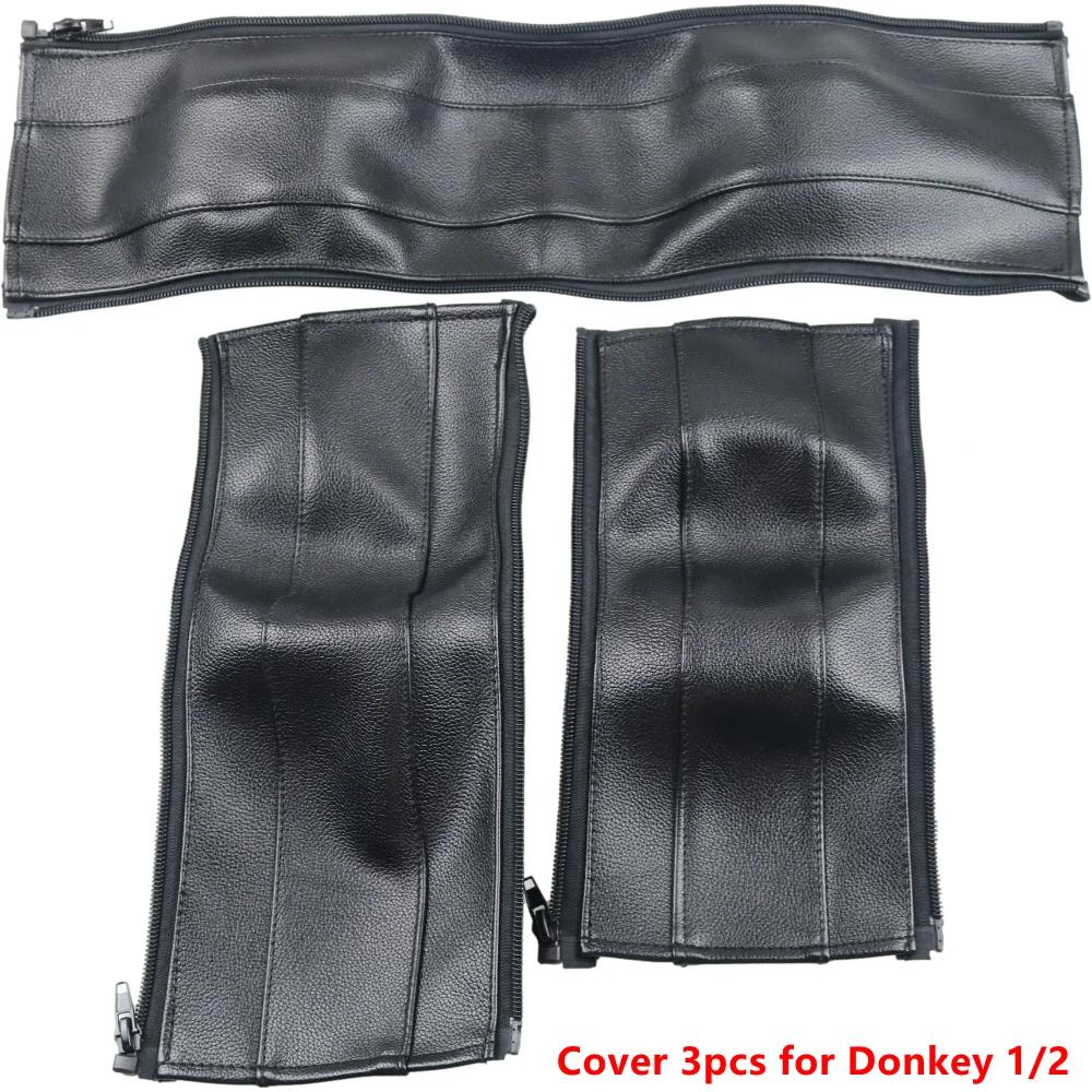 Housses d'accoudoirs pour poussette Bugaboo Donkey 1 2 3 5 protection en cuir PU 3 pièces noires zips coutures
