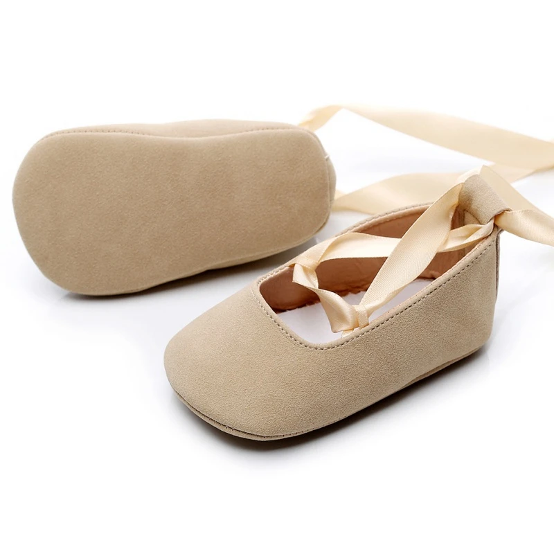 Chaussures de danse classique pour bébés filles chaussons de ballet en microfibre rubans satinés respirants st