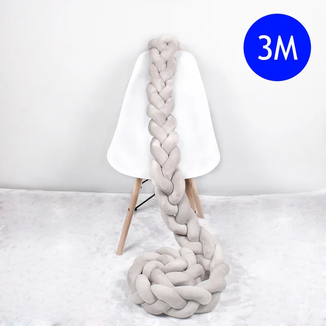 Coussin tressé en coton doux 3 mètres décoration chambre bébé oreiller de protection tasseaux en coton hypoall