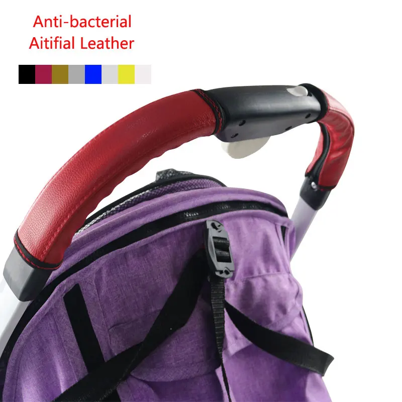 Poignée de poussette en cuir PU Yoyaplus housse d'accoudoir antibactérien protection bébé accessoire stroller