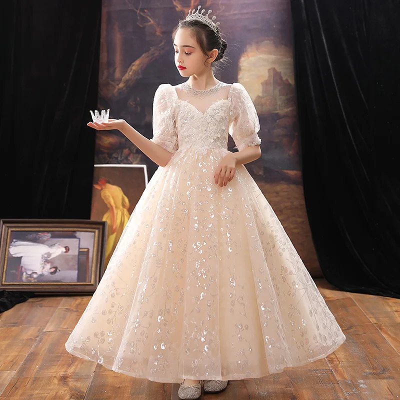 Robe de princesse pour fille robe longue formelle soirée mariage enfants vêtements de qualité style élégant pa
