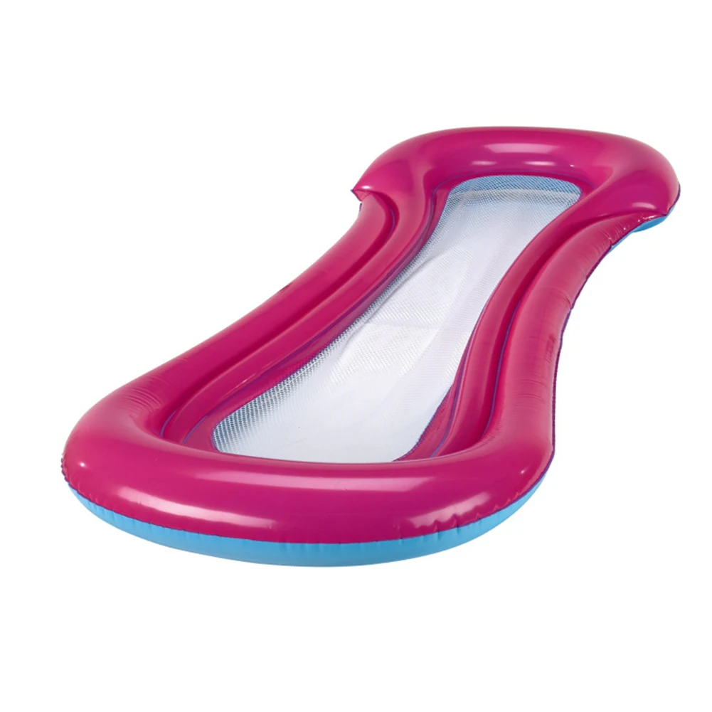 Matelas gonflable flottant piscine plage lit détente aquatique matelas rose bleu maille transparente ergonomiq