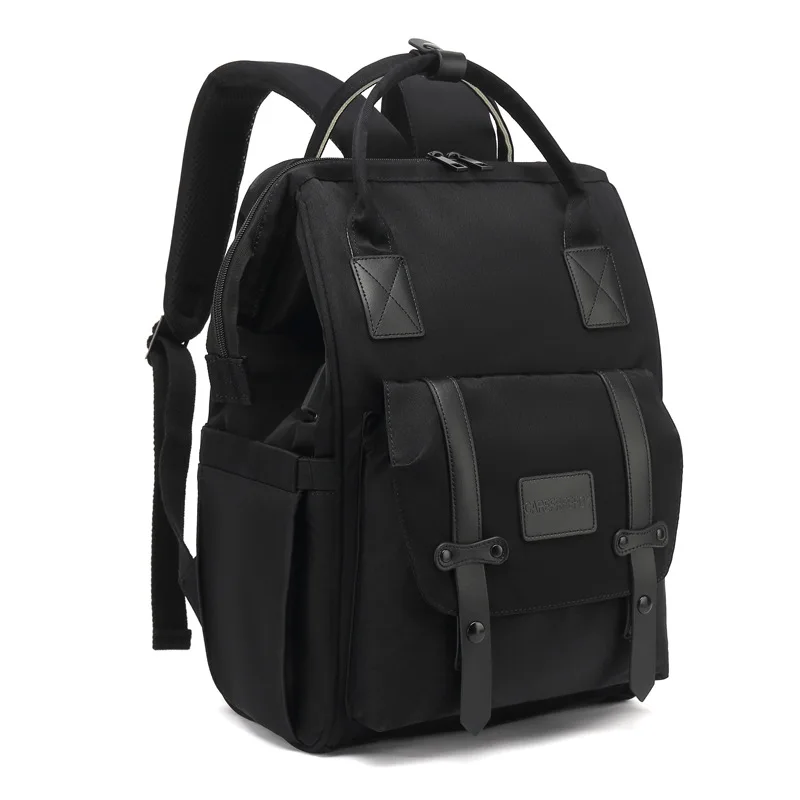 Sac à couches bébé noir sac dos maman grande capacité étanche pour poussette maternité