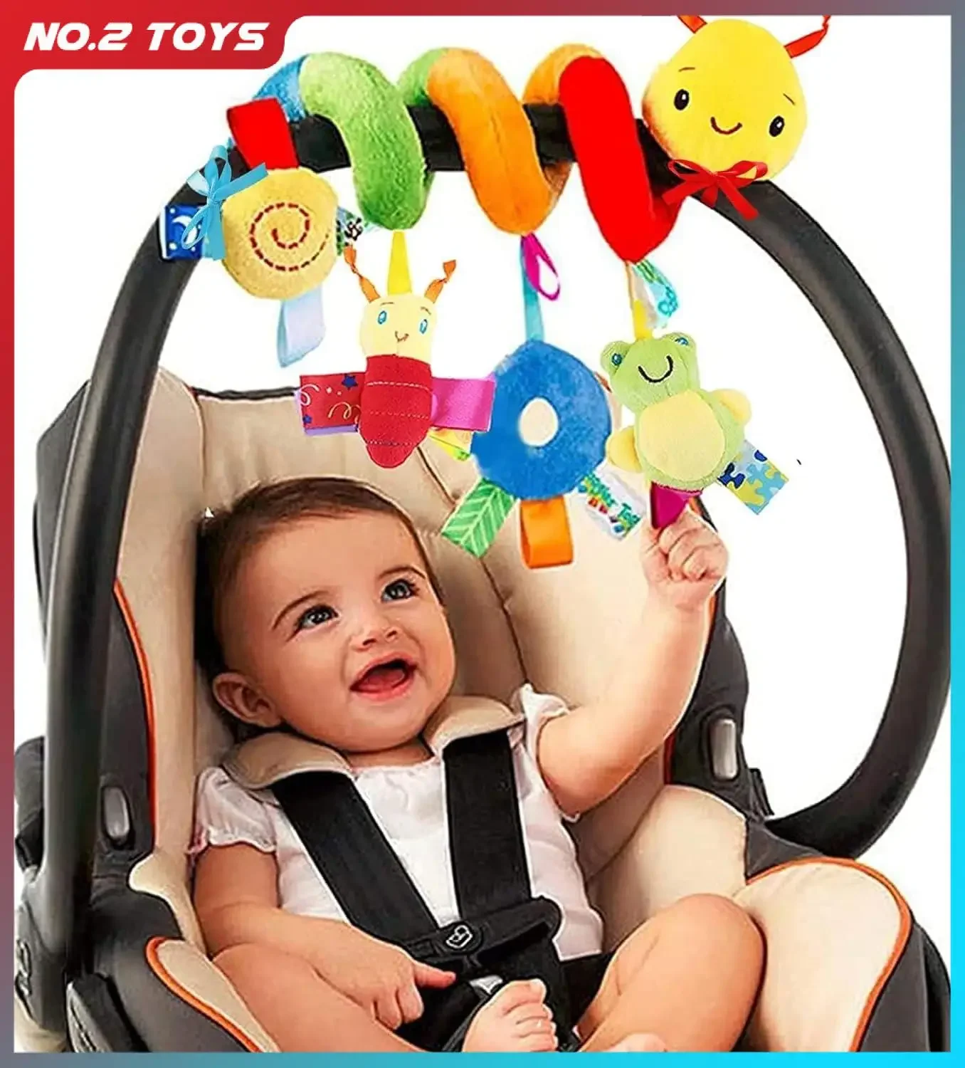 Jouets de siège voiture en peluche pour bébé 012 mois poussette berceau hochet mobile cadeau bébé