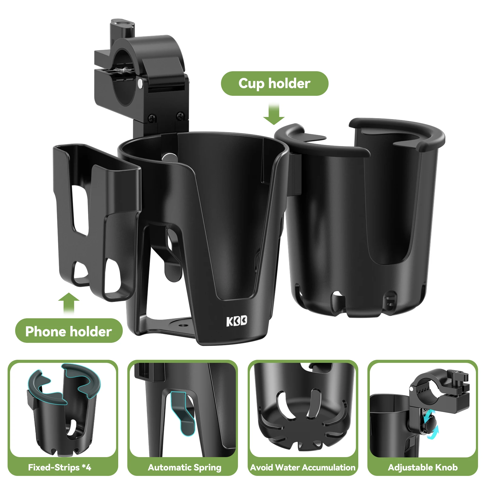 Porte-gobelet de poussette avec support pour téléphone porte-gobelet de vélo support de verre universel pour p