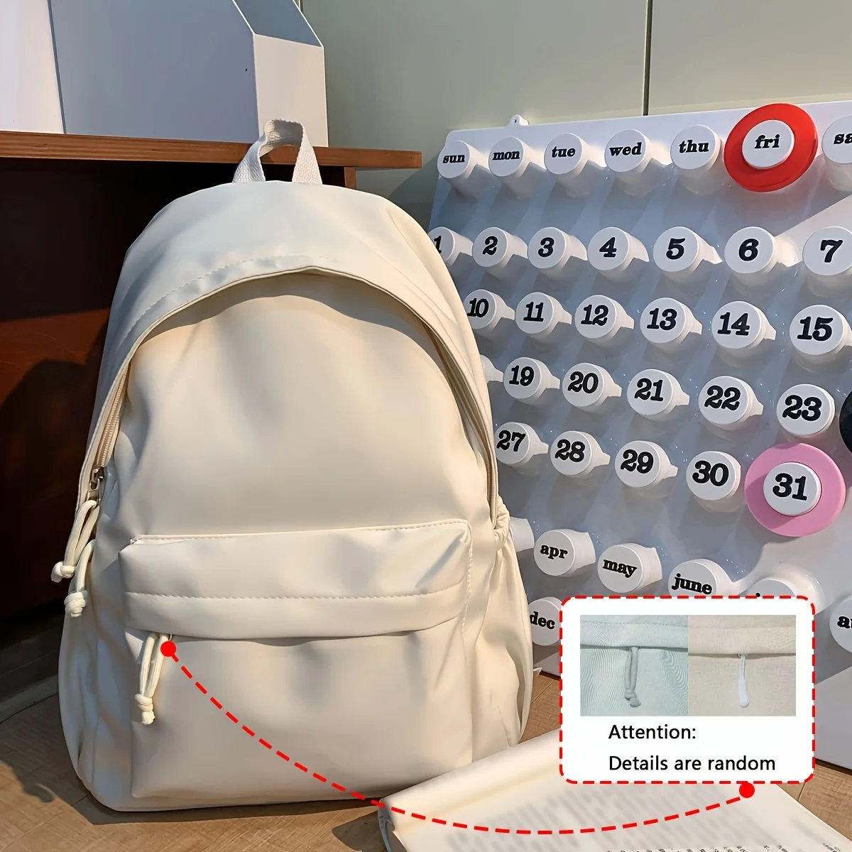 Sac à dos nylon polyester bébé pratique minimaliste style casual fonctionnel fermeture éclair poche avant ajus