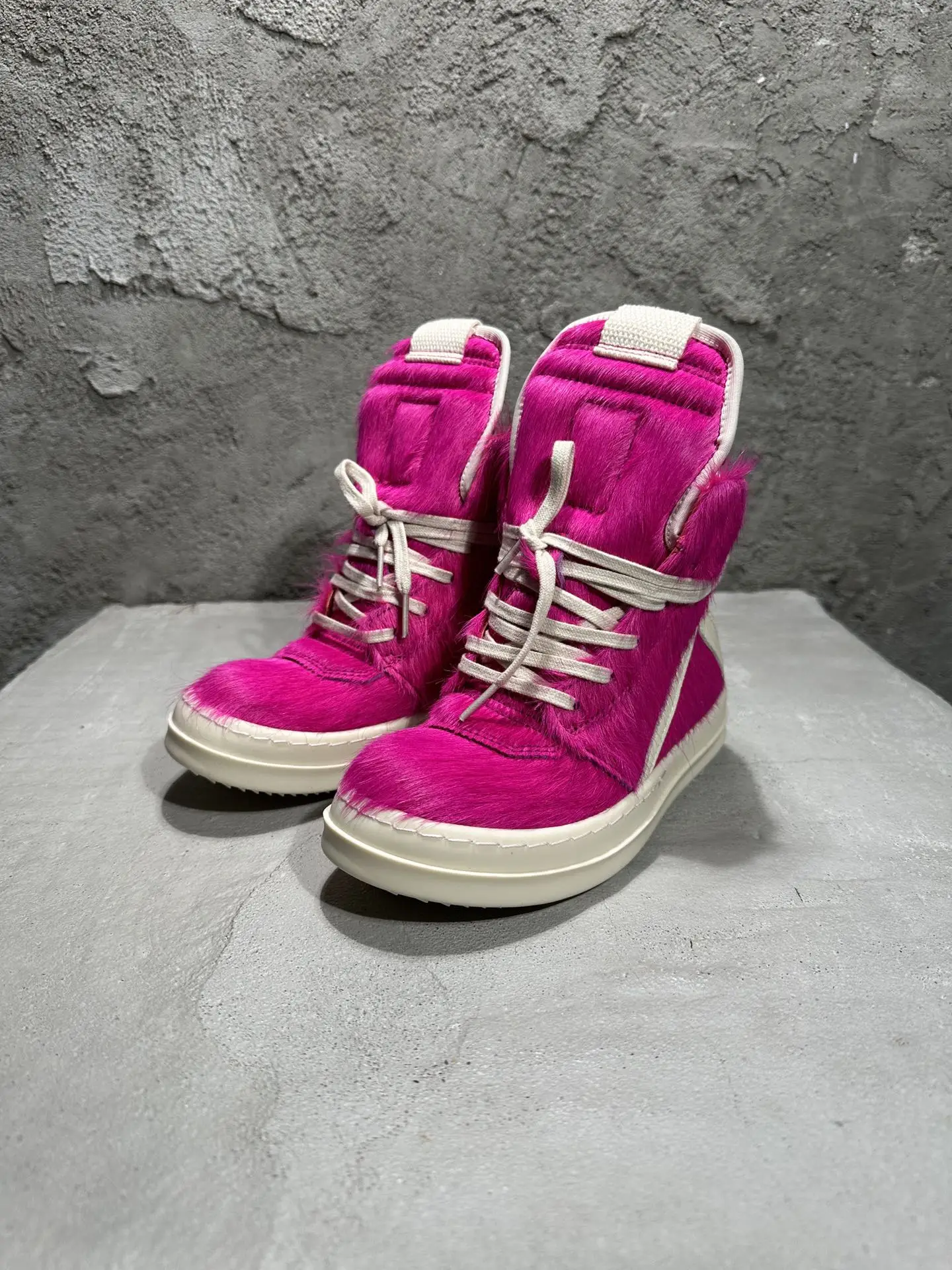 Bottines enfants filles garçons montantes crin de cheval en cuir décontractées baskets streetwear printemps ro