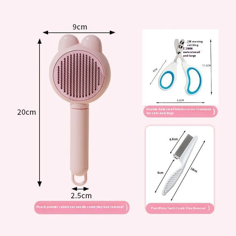 Ensemble toilettage chat 3 pièces comprenant coupeongles rond peigne à aiguilles brosse douce outils préventio