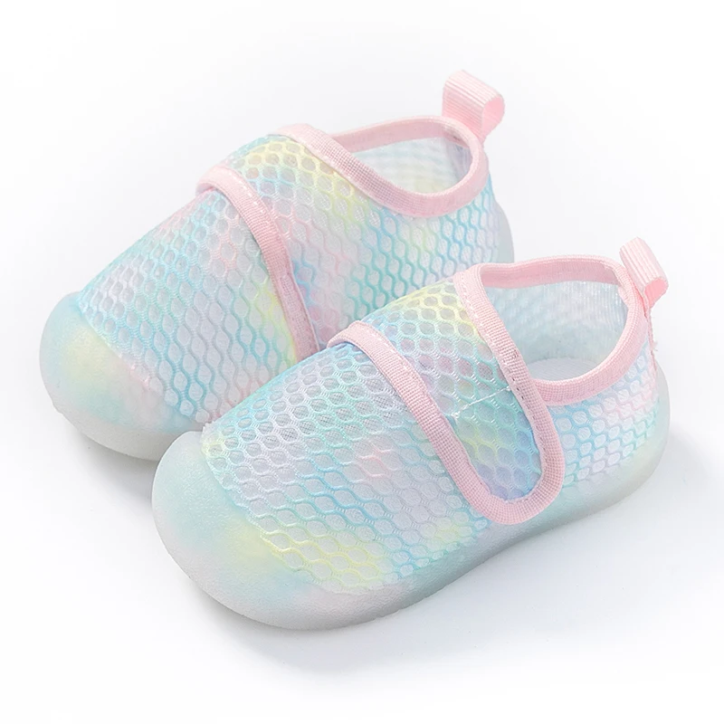 Sandales en Maille Respirante Bébé Prémarcheurs Chaussures AntiDérapantes Légères Design Coloré pour Plage et 