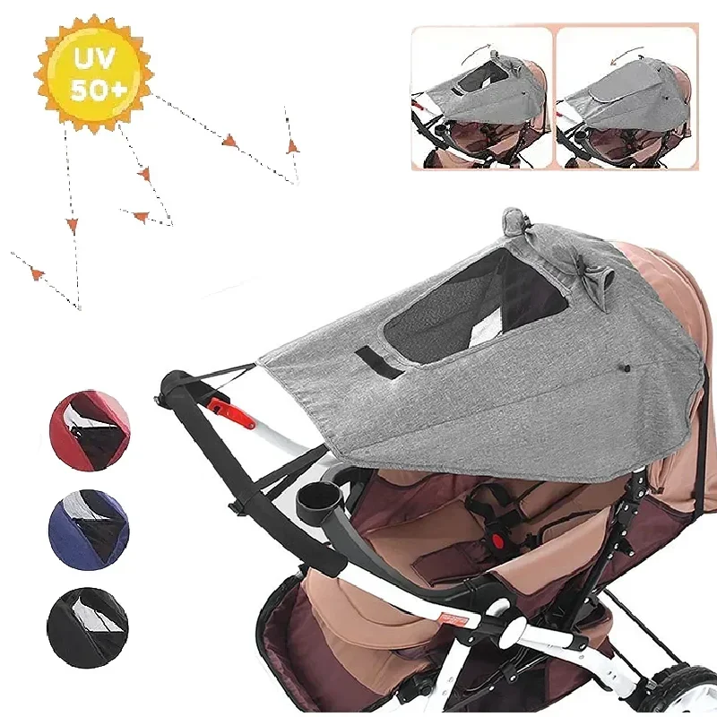 Paresoleil pour poussette bébé protection UV 50 imperméable ventilation mesh attachement sécurisé design moder