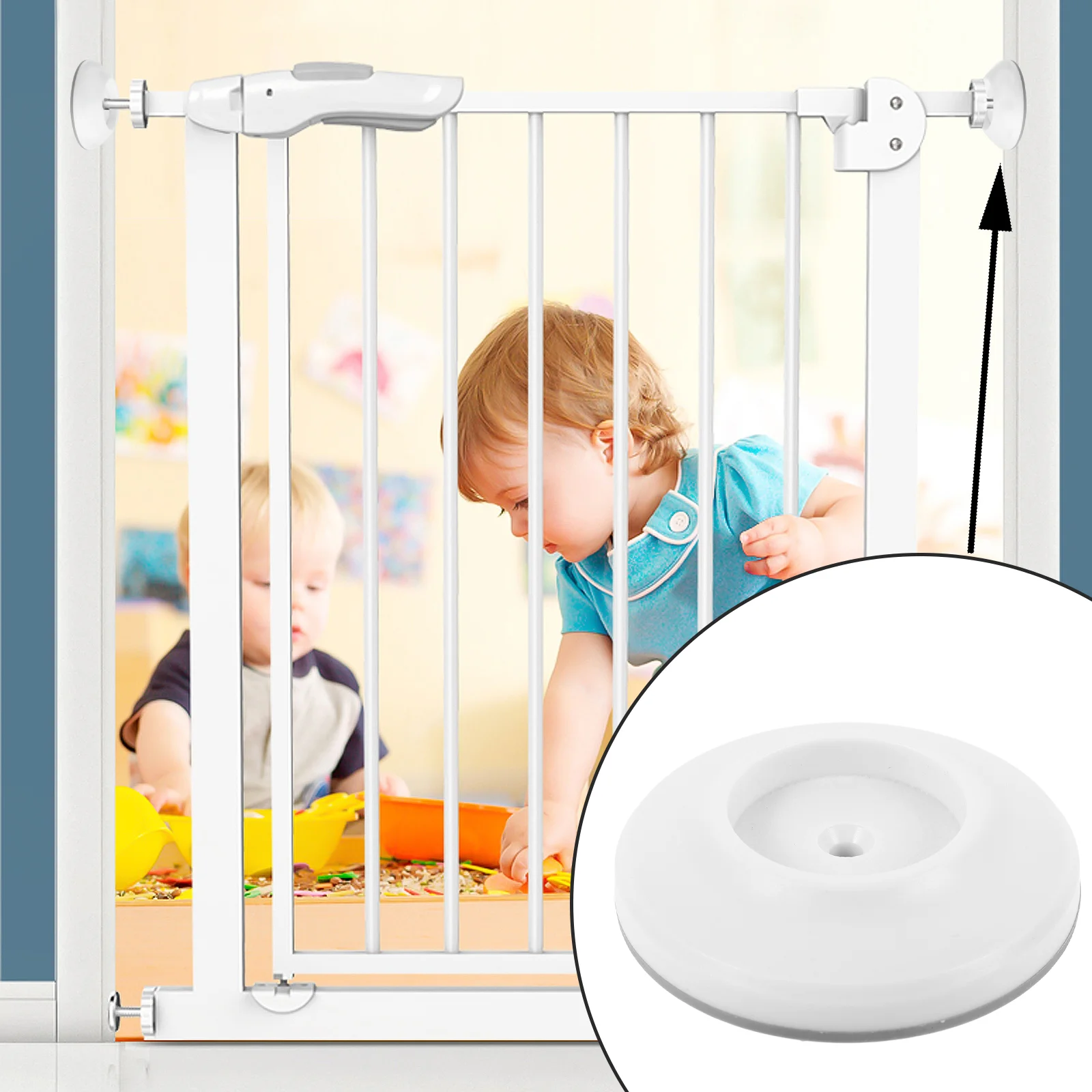 Barrière de sécurité murale pour bébé protection murale en plastique blanc sécurisée et facile à installer acc