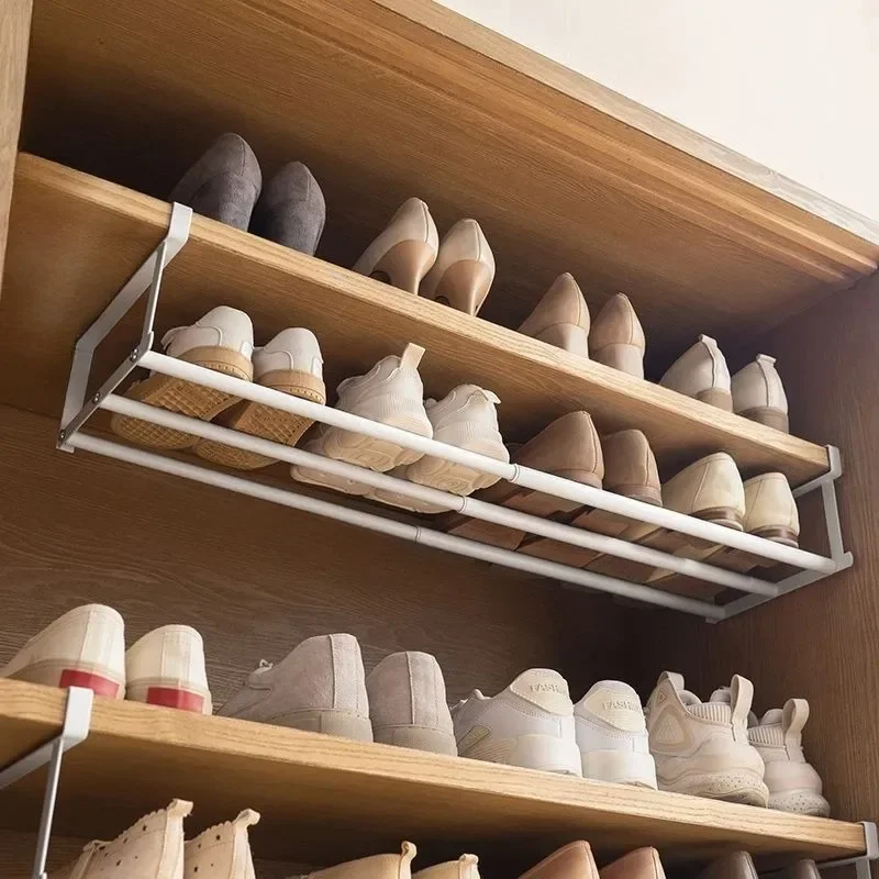 Étagère à chaussures réglable en bambou | Organisateur superposé