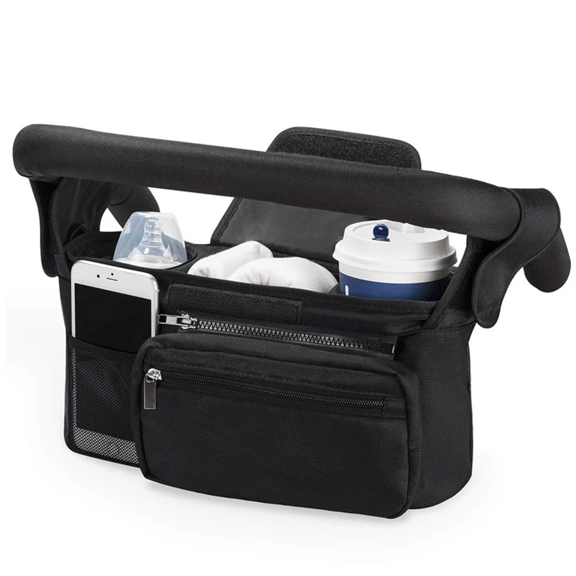 Sac de rangement universel pour poussette détachable portegobelets isolés rangement des couches sangles sécuri
