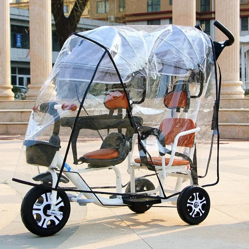 Housse de pluie universelle pour poussette double protection antipoussière coupevent matière résistante design