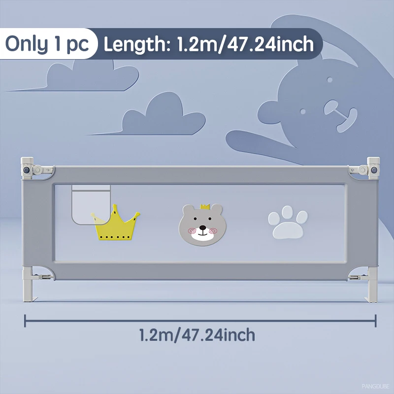 Gardecorps de sécurité pour bébé PANGDUBE barrière de lit protectrice 1.2m motifs colorés facile à installer s