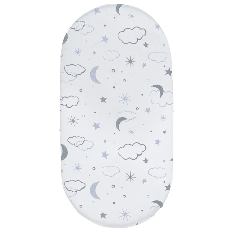 Draphousse en coton pour bassinet bébé motif nuages et étoiles doux et