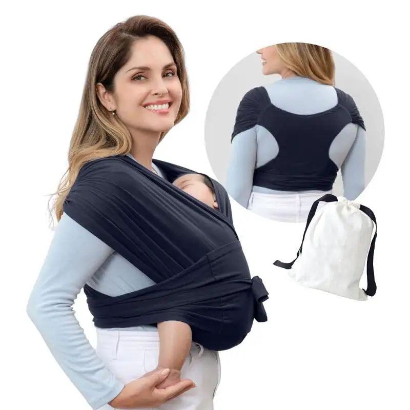 Ceinture de transport bébé extensible écharpe respirante portage sécurisé nouveauné 1 pièce noir