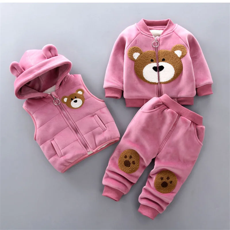 Ensemble chaud automnehiver pour nouveauné sweat à capuche pantalon ensembles bébé garçon fille 13 ans doux et