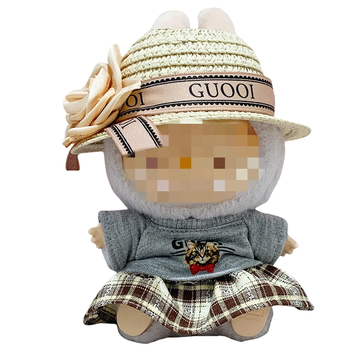 Ensemble trois pièces bébé 20cm chemise carreaux accessoire poupée vêtements bébé réalistes style casual quali