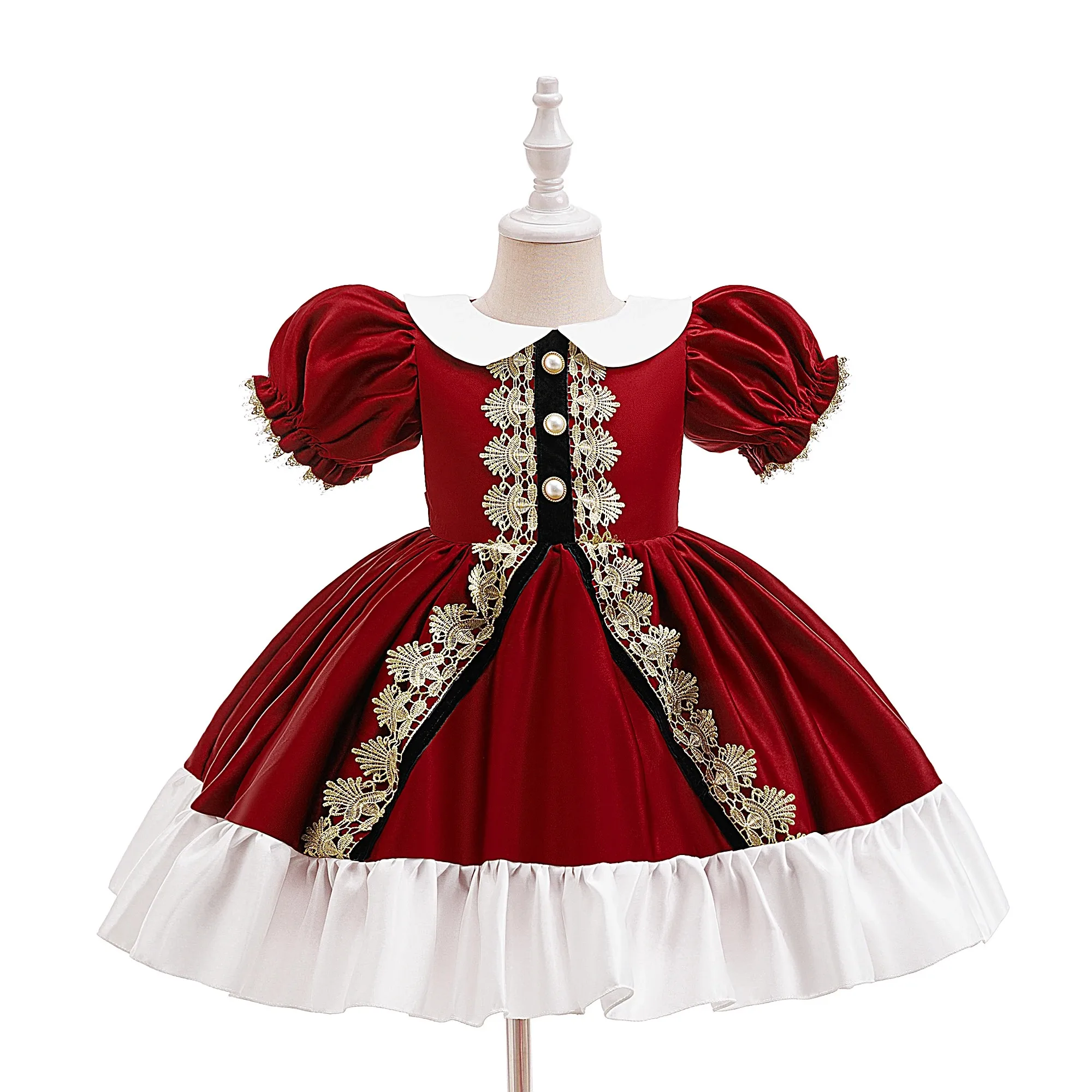 Robe de princesse pour filles soirée mariage demoiselles d'honneur robe de bal style classique manches bouffan