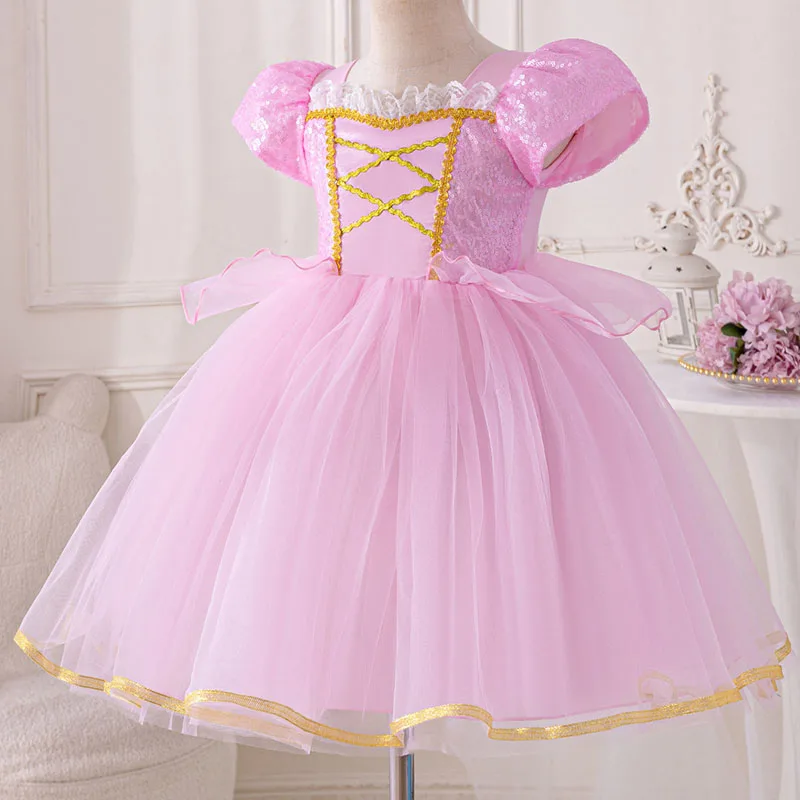 Robe de princesse pour enfants costume de fée en satin et tulle robe de