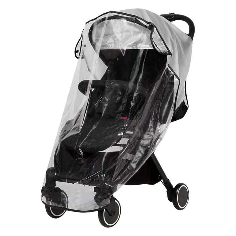 Housse de protection antipluie pour poussette bébé housse 360° transparente coupevent protège efficacement con