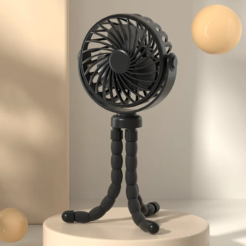 Mini ventilateur de poussette pour bébé ventilateur portable rechargeable avec trépied flexible 3 vitesses séc