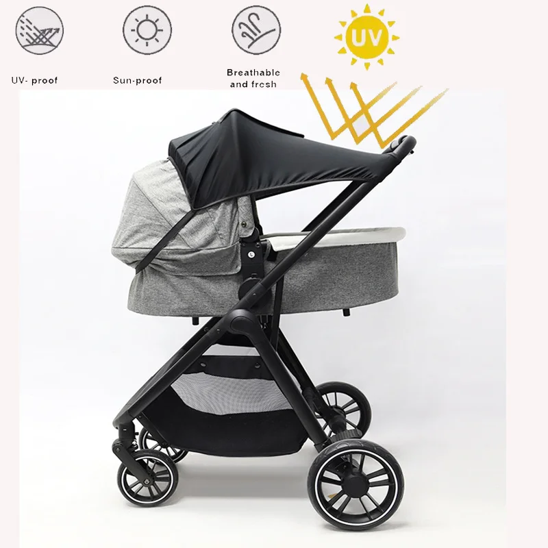 Paresoleil universel pour poussette bébé protection UV toit pliable design moderne matériau résistant à l'eau 