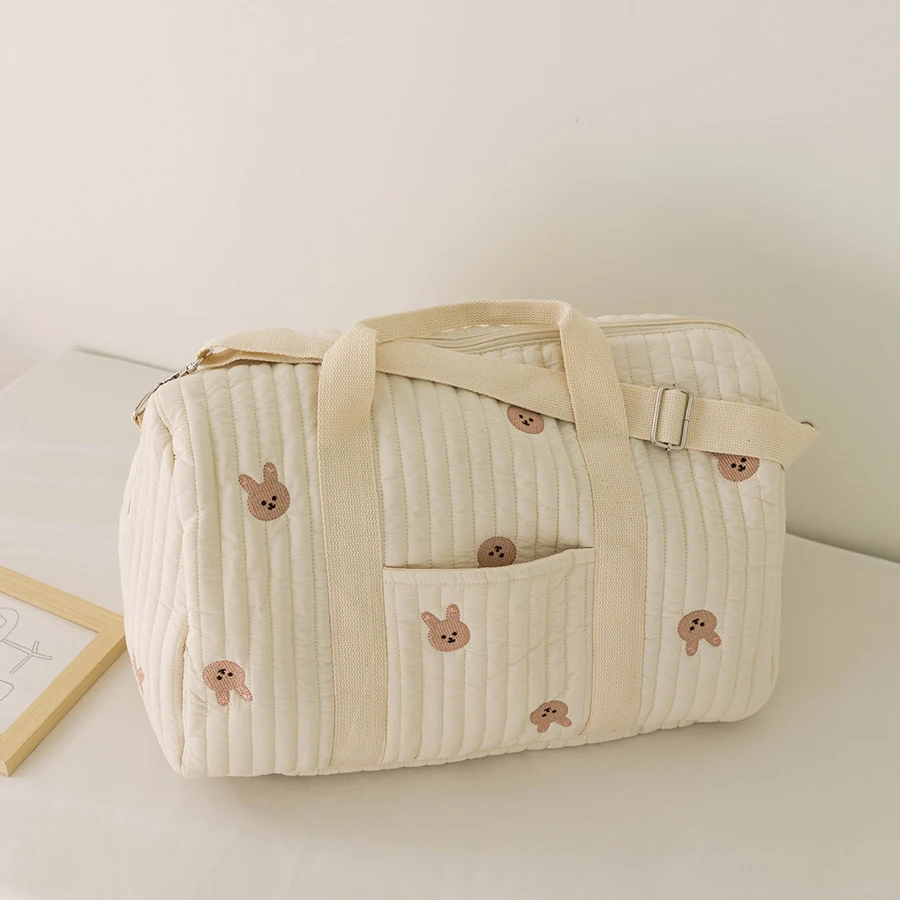 Sac de maternité grand format pour bébé sac de rangement multifonctionnel style floral fermeture éclair poches