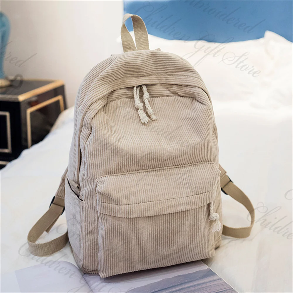 Cartable personnalisé pour enfants sac à dos en velours côtelé sac de poussette écolier personnalisé avec nom