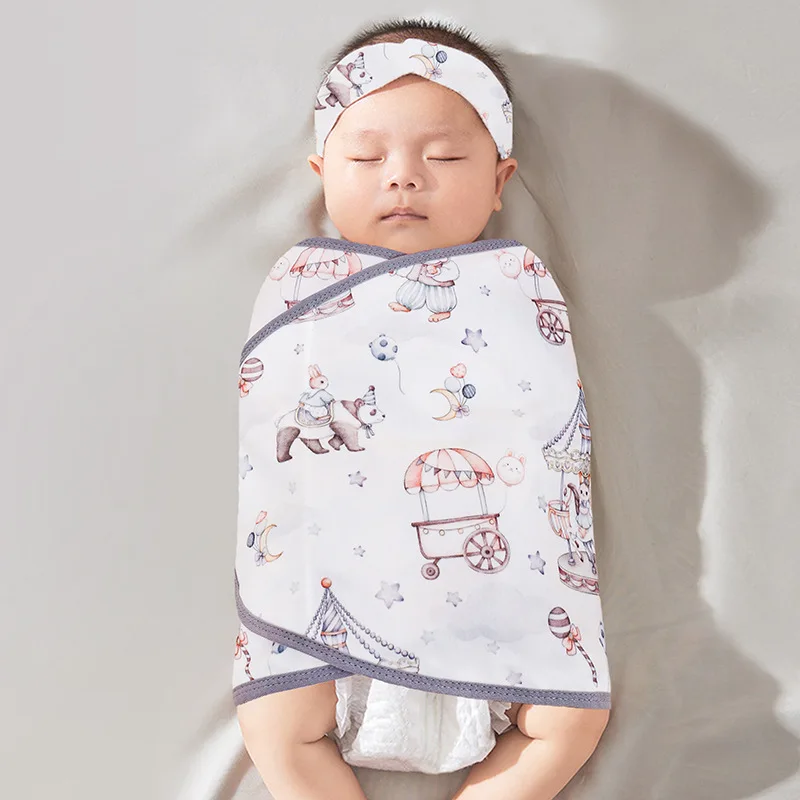 Couverture d'emmaillotage en coton pour bébé sac de couchage Antichoc couette fine d'été pour nouveauné articl