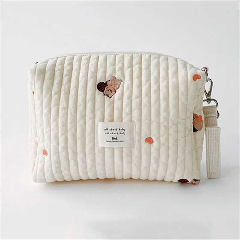 Sac à langer portable pour poussette caddie à couches pour bébé matelassé sacs brodés pour maman accessoires p