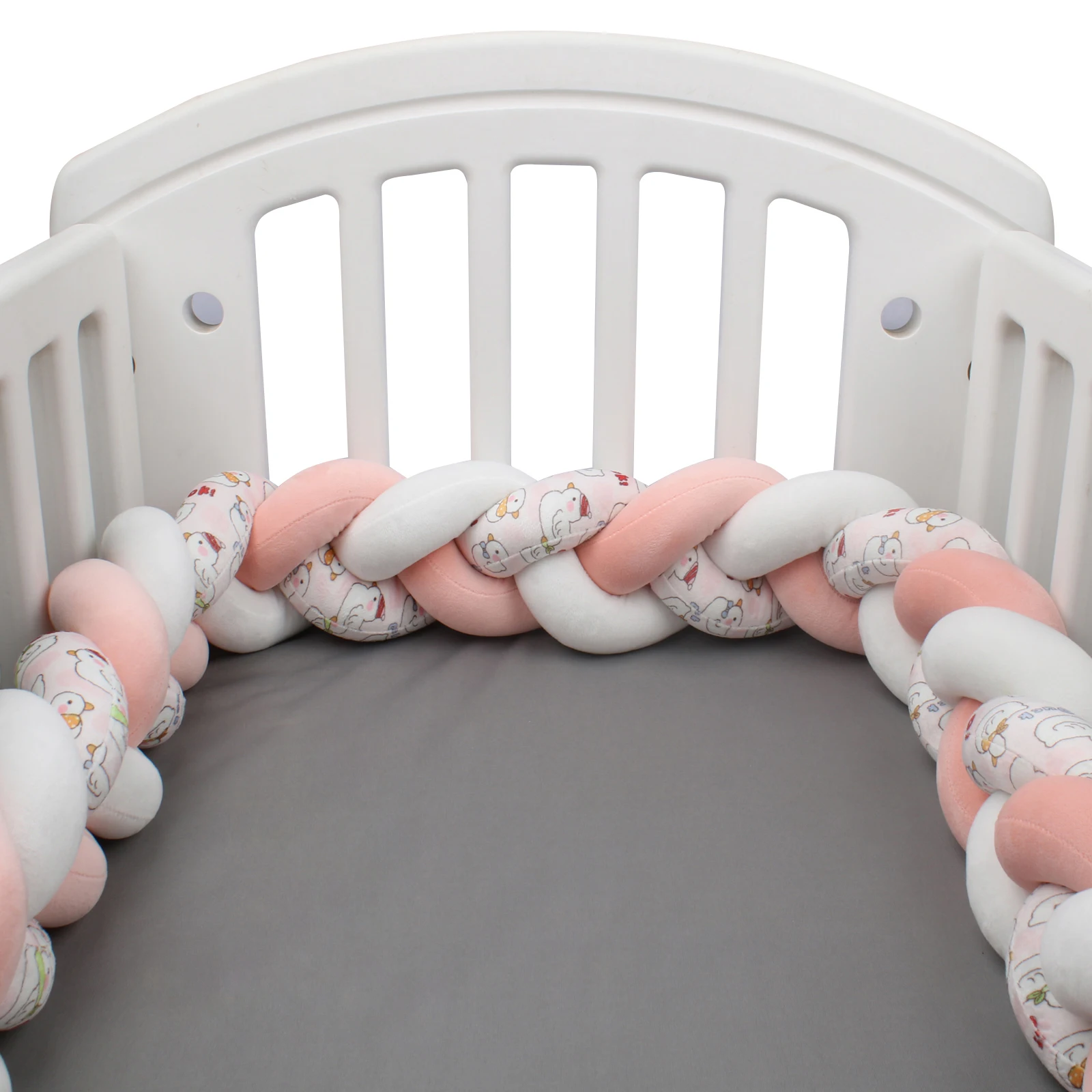 Tour de lit tressé pour bébé décoration chambre bébé sécurité style tressé matériaux doux cadeau naissance