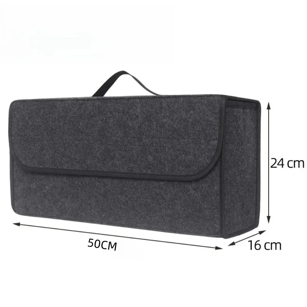 Organisateur de coffre voiture sac rangement en feutre grande capacité antidérapant poignée velcro design mode