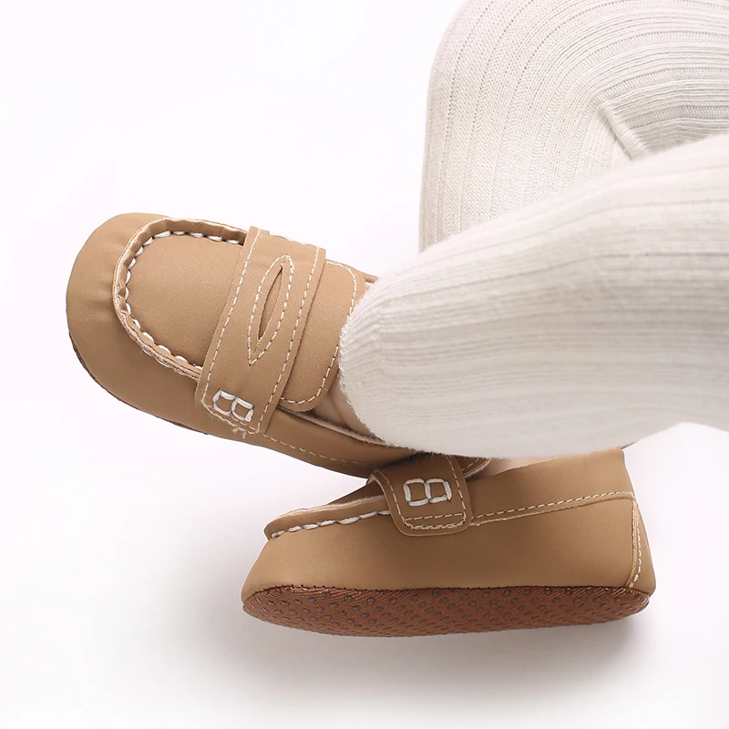Chaussures de première marche bébé fille mocassins slipon en cuir PU semelle antiglissante style moderne décon