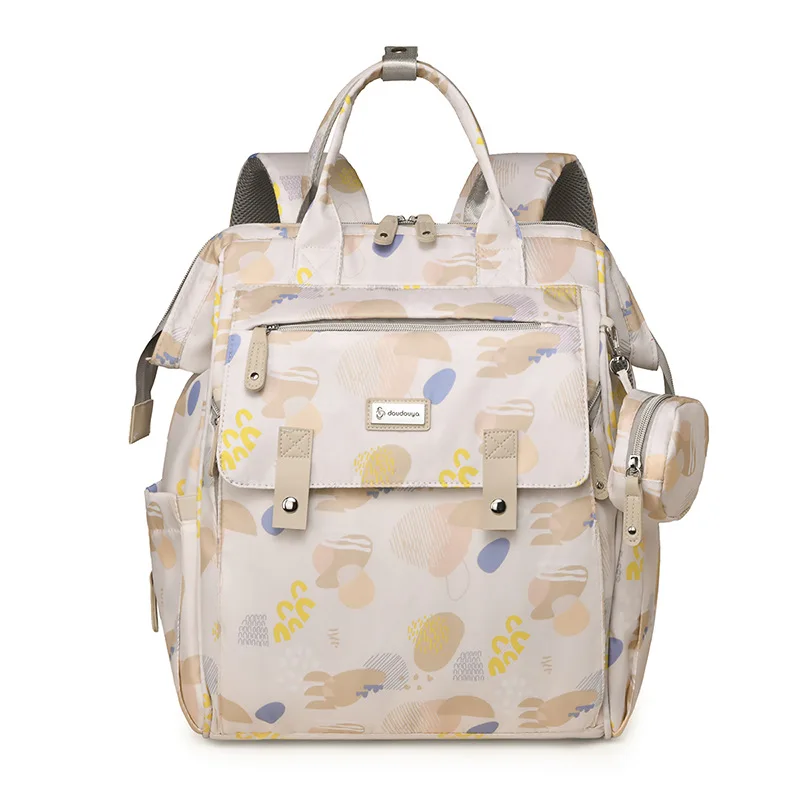 Sac à dos bébé multifonctionnel doudou sac à langer poussette sacs de voyage maternité design moderne pastel c