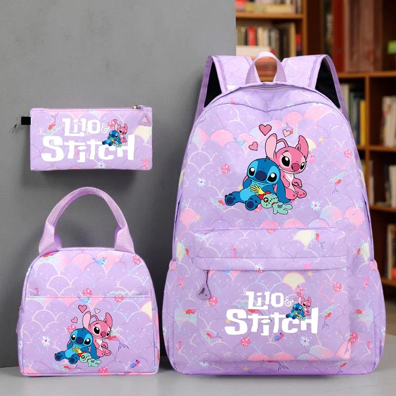 Ensemble sac à dos Stitch sac fourretout trousse crayons nylon léger grande capacité école voyage enfants adol