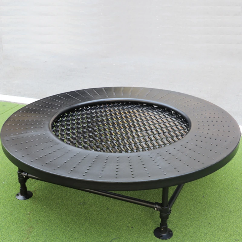 Trampoline extérieur pour enfants jeu terrain sport black durabilité sûreté jardin arrièrecour plage usage