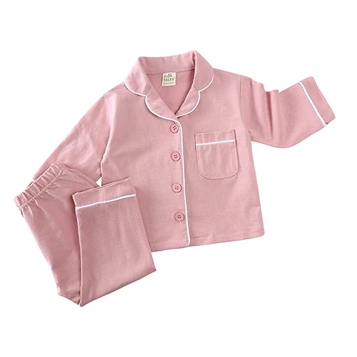 Pyjama bébé fille garçon enfant pantalon élastique coton doux style classique manches longues chemise pantalon