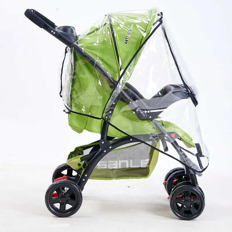 Housse de pluie transparente universelle pour poussette bébé imperméable respirante fermeture éclair antiavers