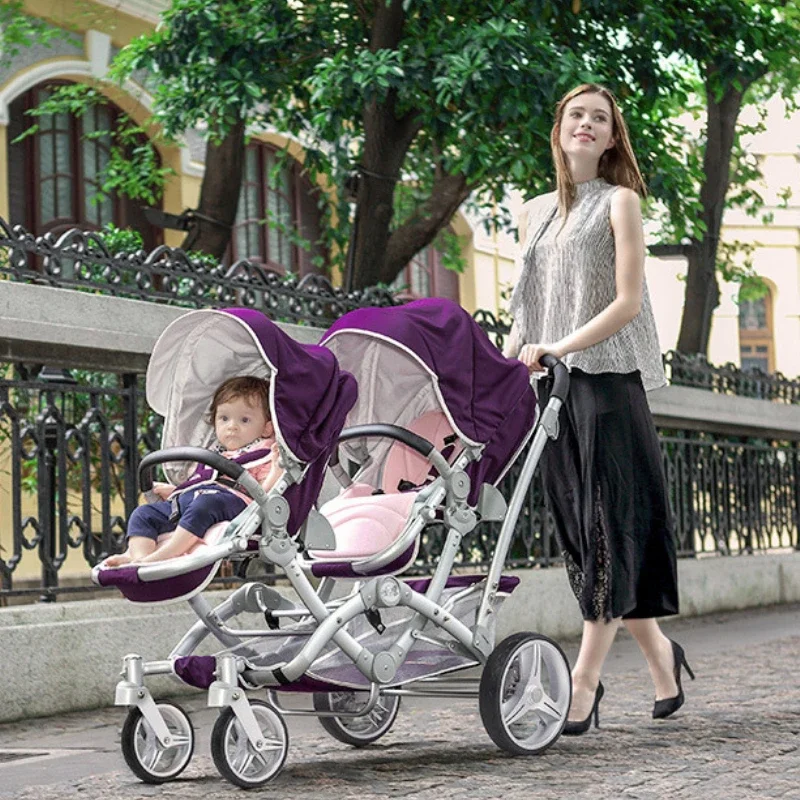 Poussette Double Pliante Légère et Antichoc pour Bébé Confort et Sécurité Siège Assis ou Allongé