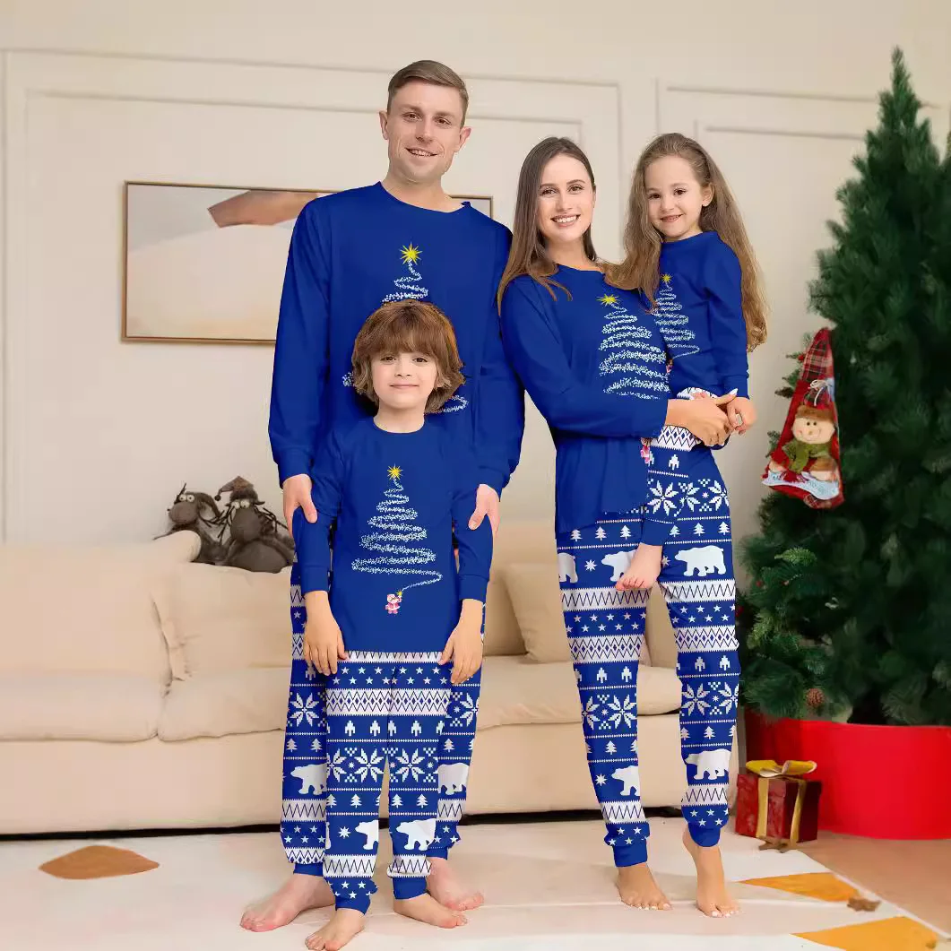 Famille Look de Noël nouveau modèle à manches longues papa maman enfants et bébé pyjamas ensemble parentenfant