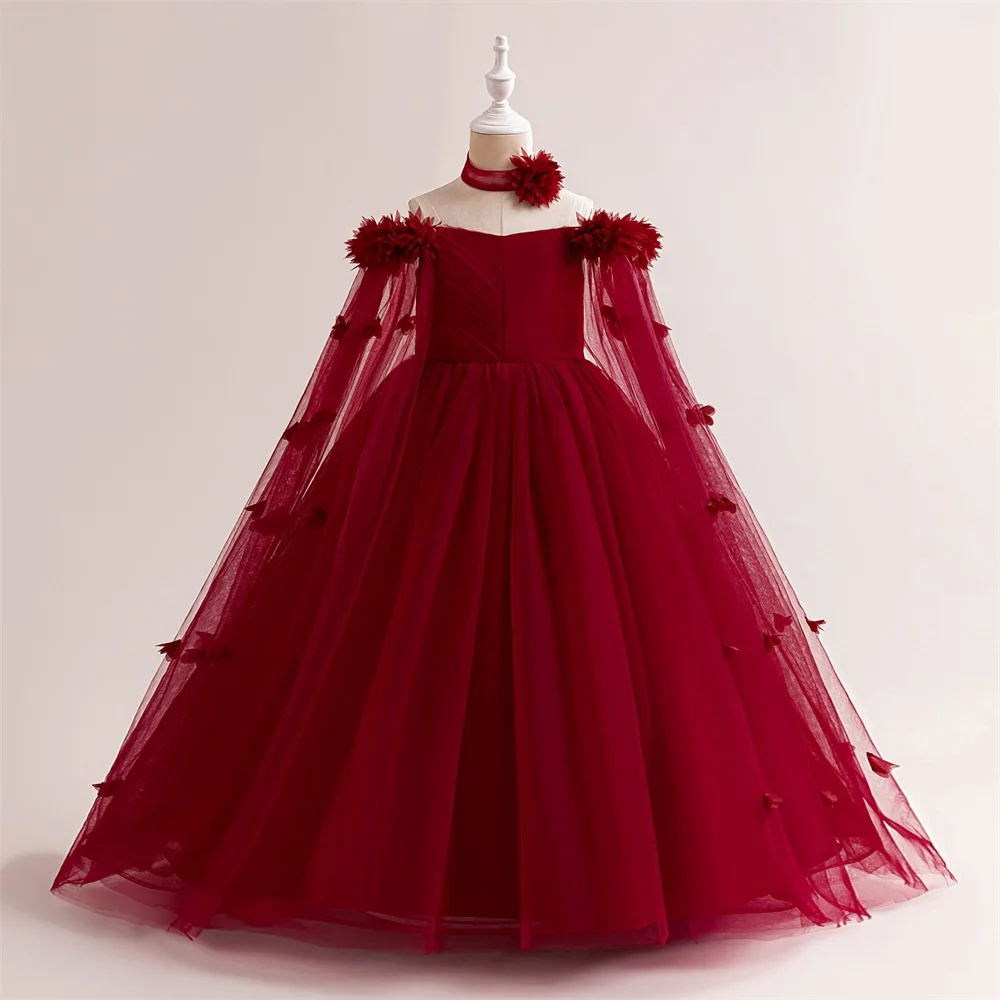 Robe Demoiselle d'Honneur en Tulle pour Fille 812 Ans Élégante en Velours et Tulle Portée en Soirée ou Cérémon
