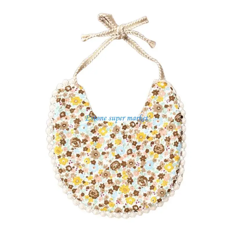 Bavoirs imprimés en coton lin pour bébé serviette d'alimentation Double face écharpe Bandana pour nouveaunés c