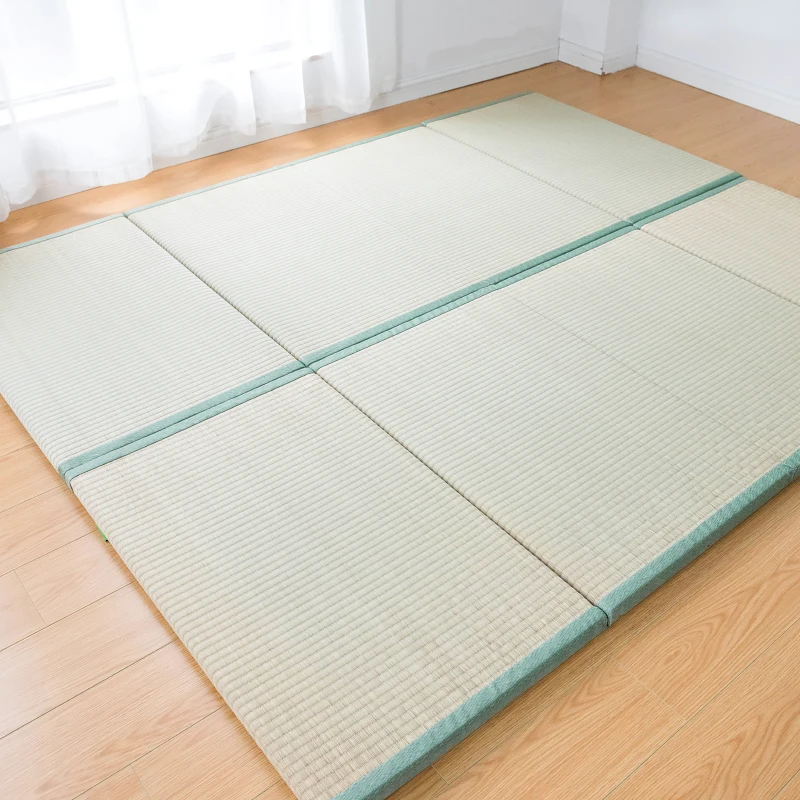 Matelas pliable style japonais tatami tapis en paille décoration intérieure matelas d'appoint couleur beige mo
