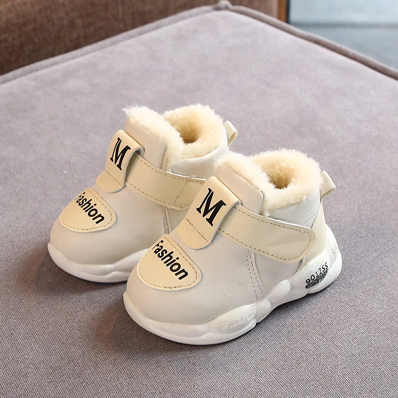 Baskets enfants fille garçon chaussures douces antidérapantes premiers marcheurs hiver chaud peluche confortab
