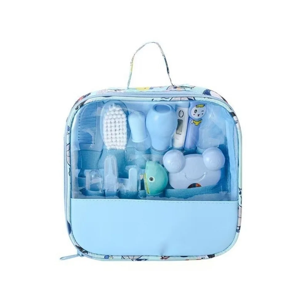 Kit de soins bébé multifonctionnel aspirateur nasal coupeongles brosse à cheveux 13 pièces design moderne port
