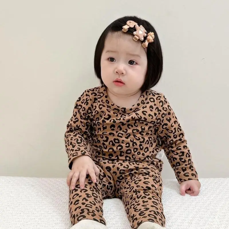 Ensemble pyjama bébé fille en velours western manches longues pantalons longs vêtements de nuit printemps auto