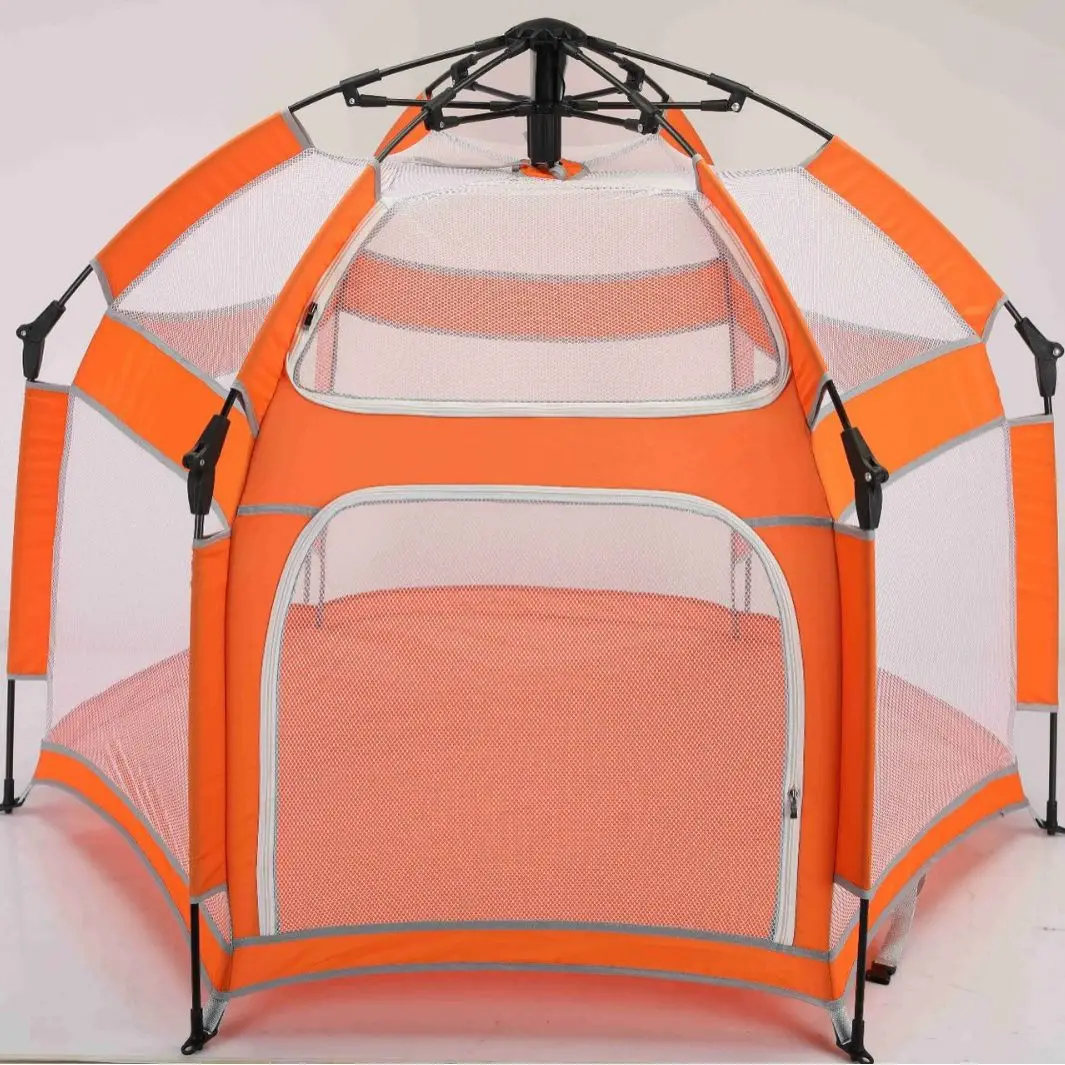 Enclos pour animaux de compagnie tente de jeu intérieure et extérieure portable sécurisé filet transparent col